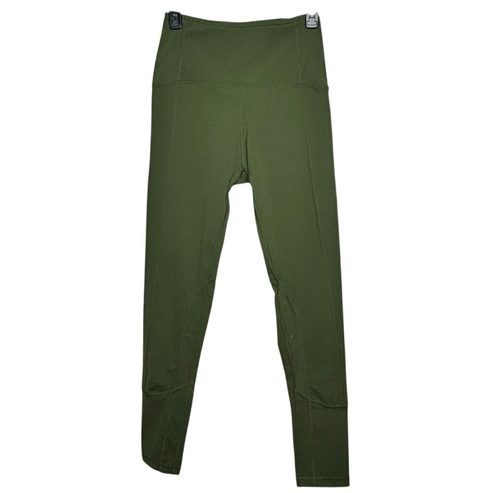 Buff Bunny Ferrari Green Full Length Pocket Wide Waistband Leggings Size Medium